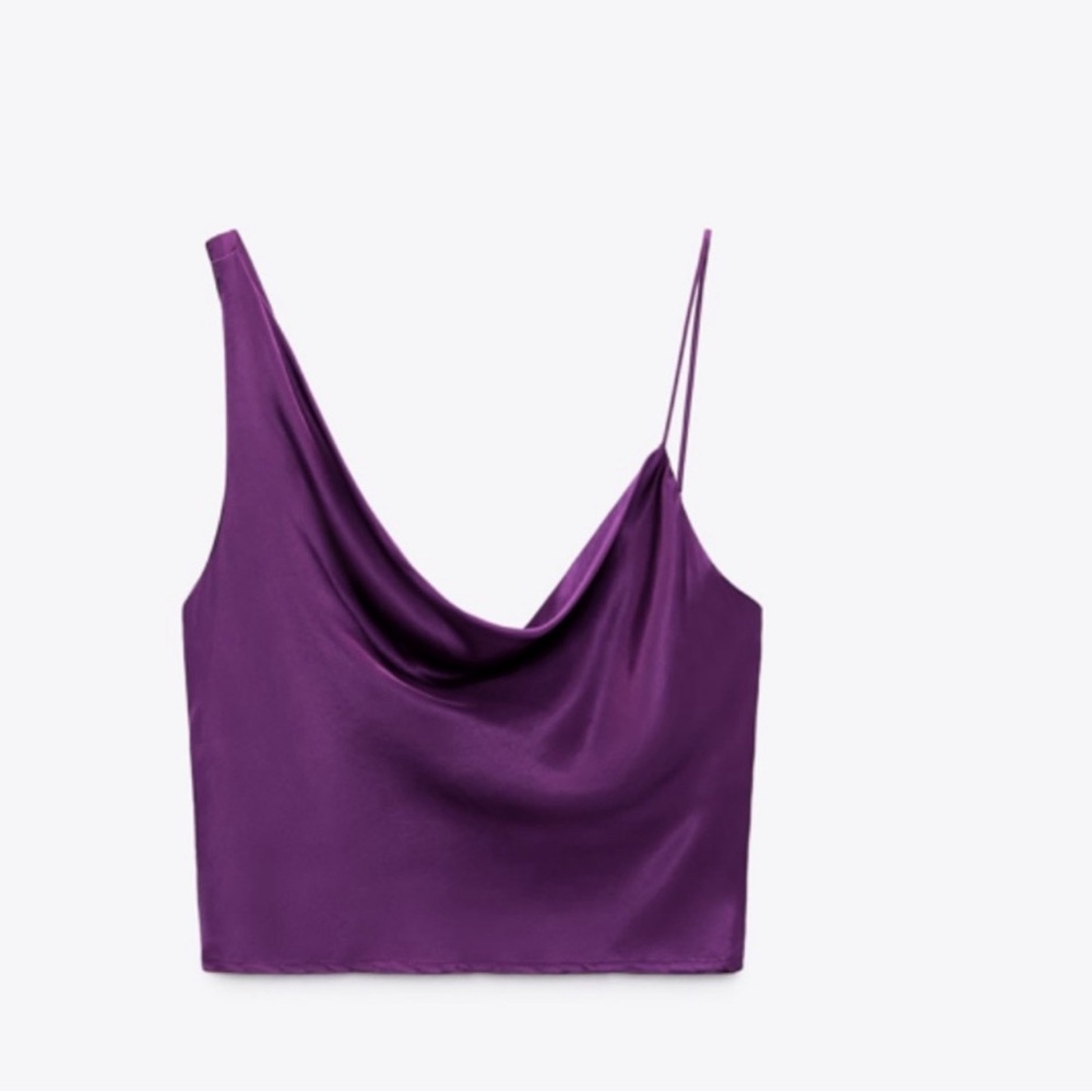 Zara purple satin crop top